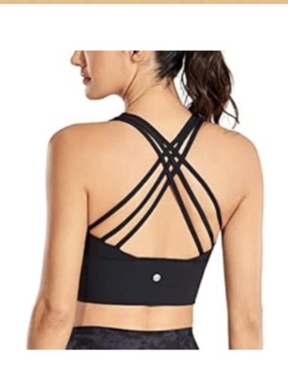CRZ YOGA Naked Feeling Criss Cross Longline Sports Bras for Women